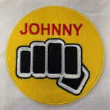 4" diameter NAME patches from the Original 1984 Karate Kid movie, Cobra Kai team