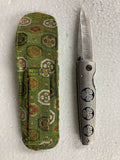 Mcusta Aoi Tokugawa Mon Crest Japan Damascus Liner Lock Knife Damascus Steel