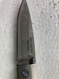 Mcusta Aoi Tokugawa Mon Crest Japan Damascus Liner Lock Knife Damascus Steel