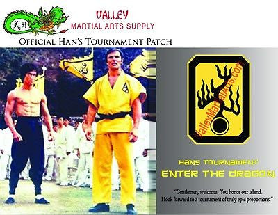 Bruce Lee "Enter The Dragon" Han's Tournament Patch - certificate, Autographed - Valley Martial Arts Supply
