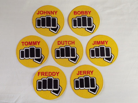 4" diameter NAME patches from the Original 1984 Karate Kid movie, Cobra Kai team