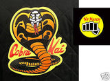 ORIGINAL Cobra Kai patch set Karate Kid Movie - 11" Cobra patch & 4" NO MERCY - Valley Martial Arts Supply