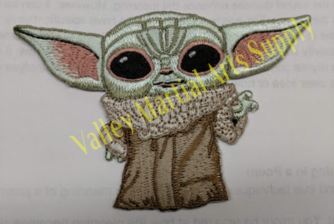 Baby Yoda Mandalorian Embroidered Patch (4" wide x 2-3/4" tall) Iron on/Sew on